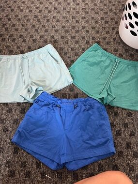 Athleta Women's Drawstring Athletic Shorts - Blue, Teal, Light Blue
